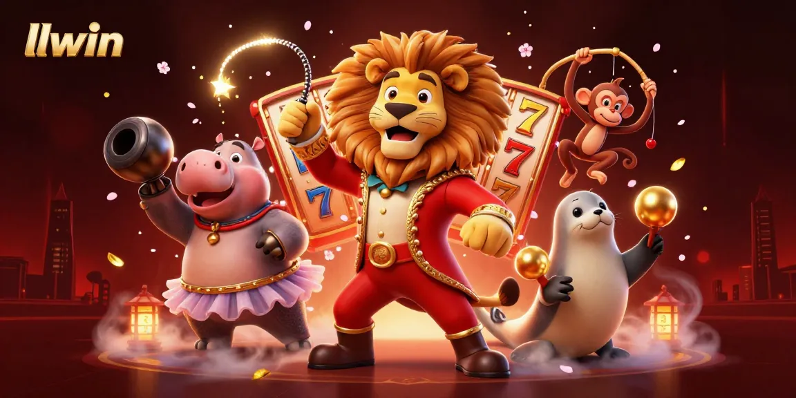 Play slots and win big with llwin's vibrant casino characters in a dynamic 3D scene.