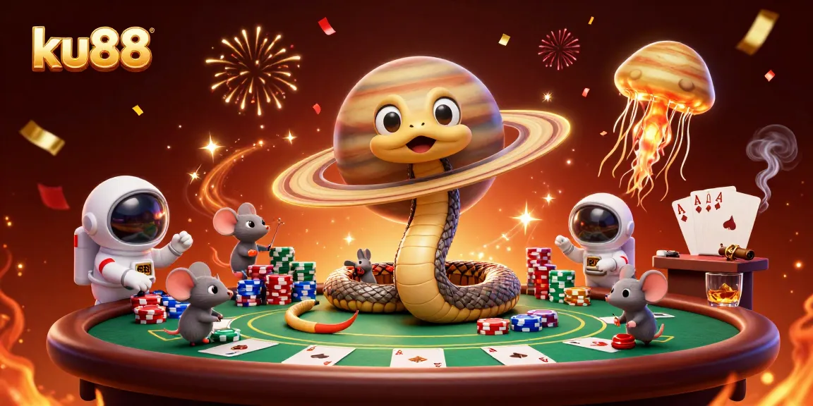 Engage in thrilling action at ku88 with a colorful and animated 3D casino scene featuring unique characters.