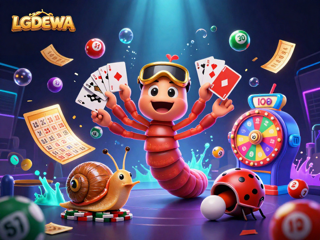 Experience thrilling gameplay with LGODEWA's vibrant characters and dynamic casino elements.