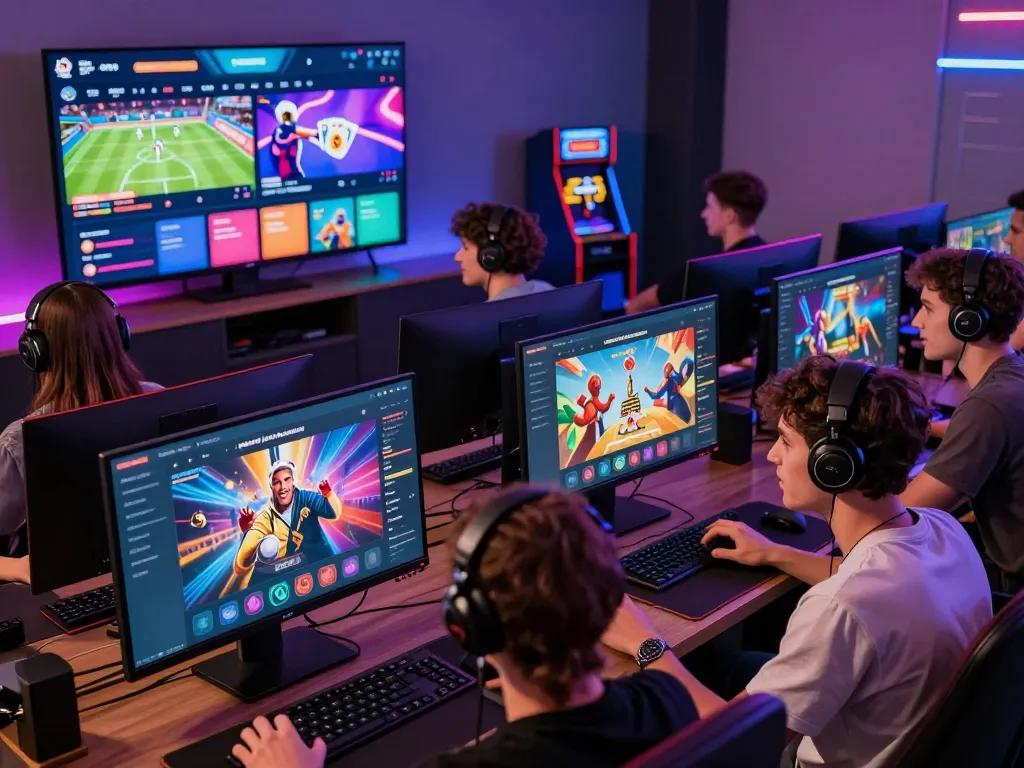 Goal123 users enjoying diverse online gaming experiences with vibrant interfaces and community interaction.