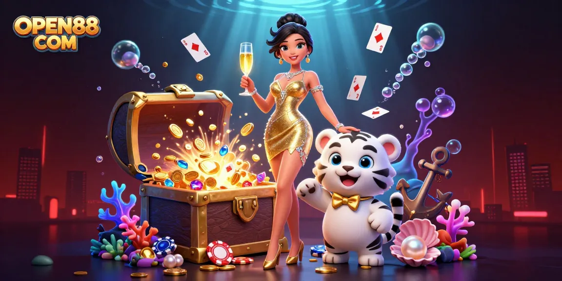 Win big with gameplay strategies at OPEN88 COM featuring a glamorous setting and lucky characters.