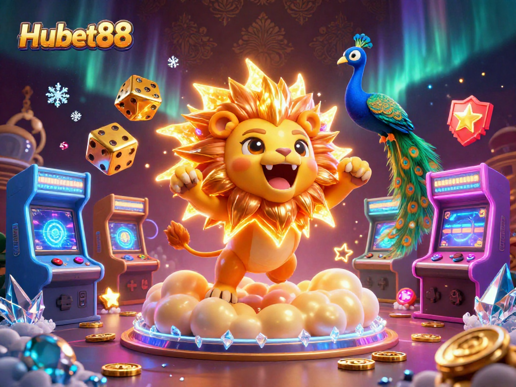 Engage with thrilling gameplay featuring Hubet88 in an ultra-detailed 3D illustration filled with vibrant action.