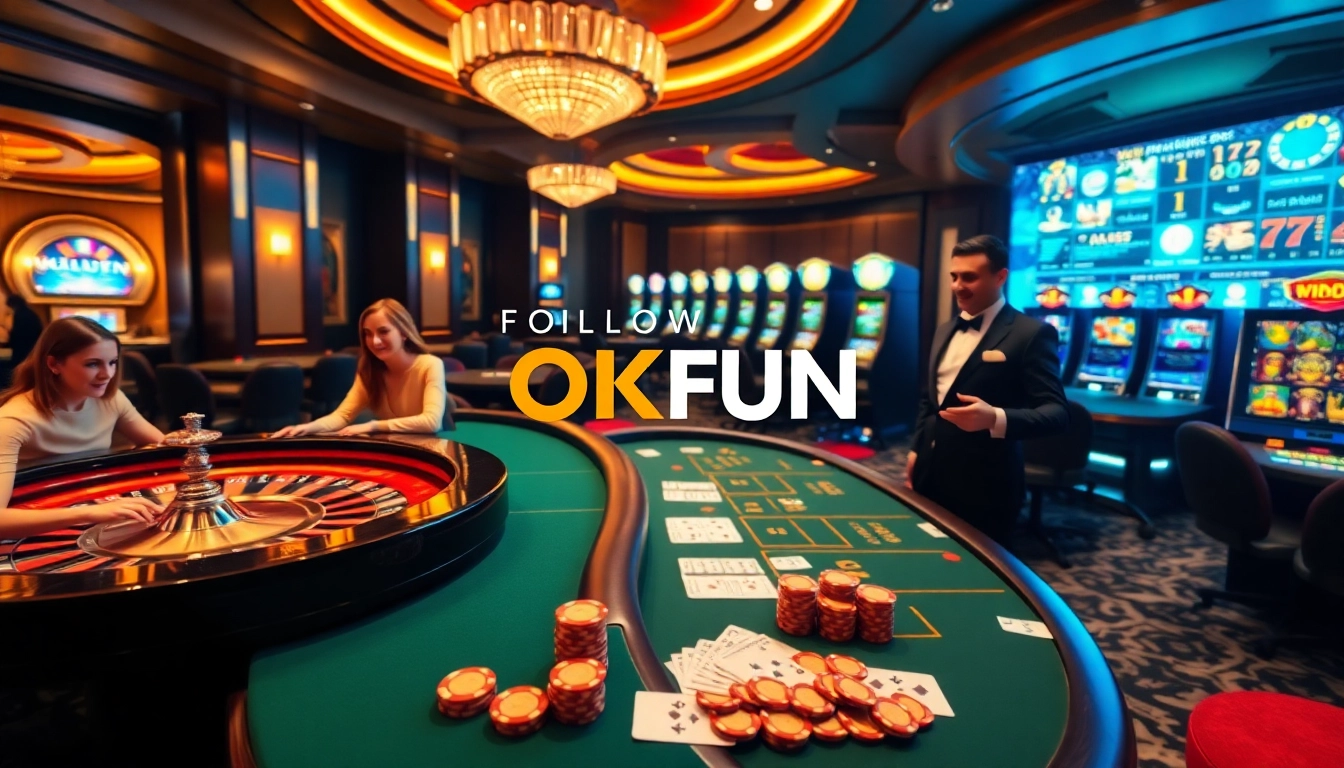 Players enjoying engaging games at OKFUN’s online casino platform.