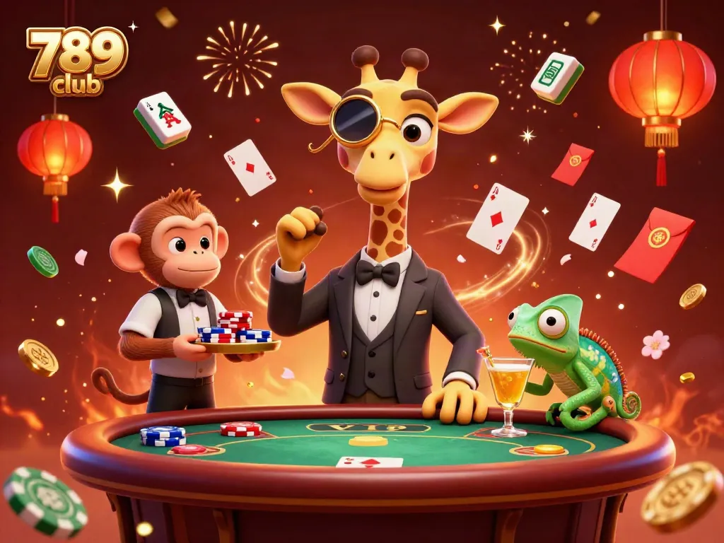 Gamble and win at the 789 club with this vibrant casino scene featuring poker action.
