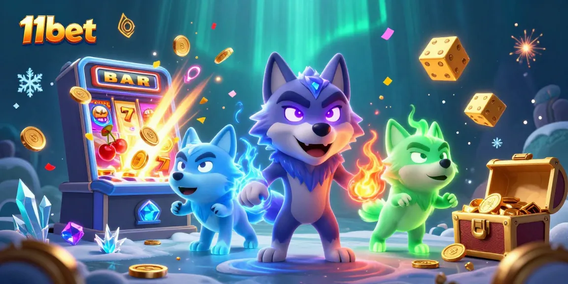 Spin to win at 11bet with jackpot slots, as ghostly wolves summon gaming rewards.