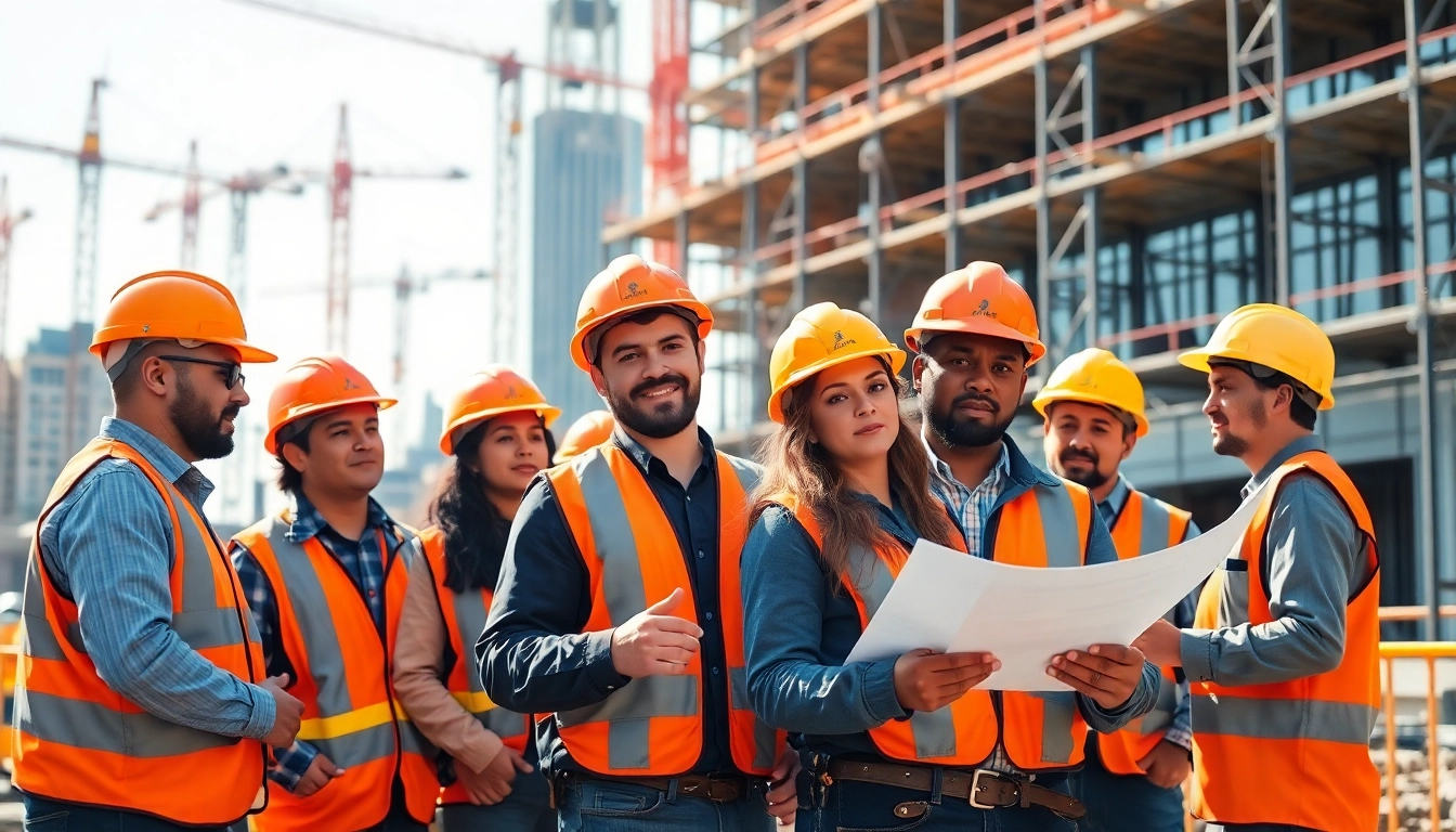 New Jersey Commercial General Contractor overseeing a construction project with skilled workers and equipment.