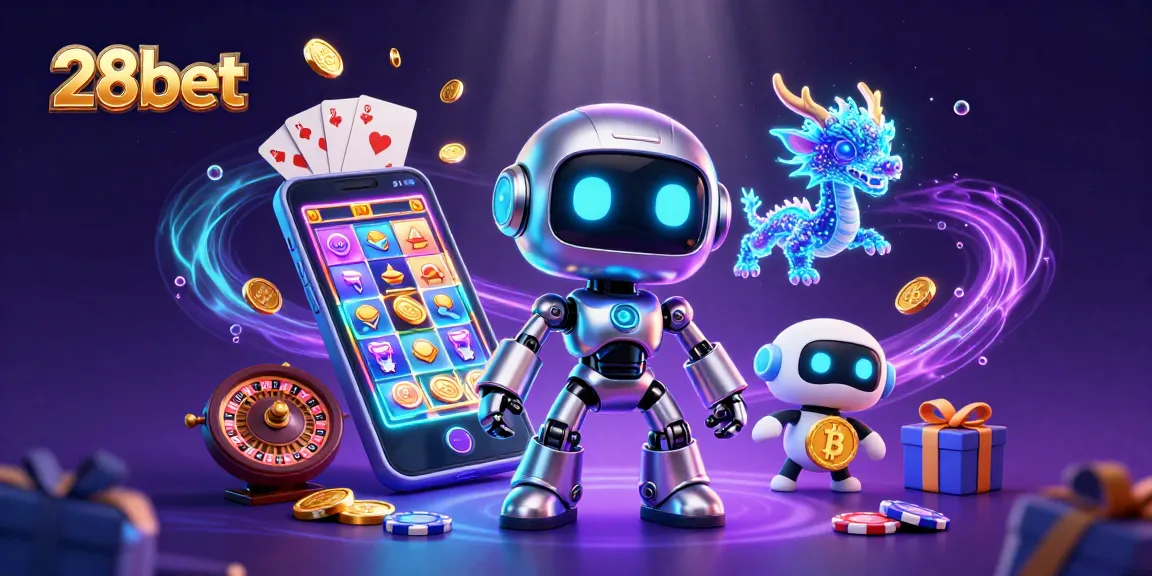 Join the excitement at 28bet, featuring lively 3D characters and dynamic casino game elements.