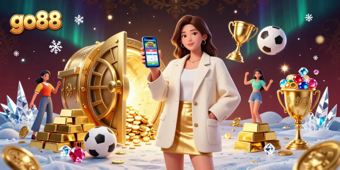 Experience the thrill of go88 with stunning mobile sports betting app illustration featuring lively game elements.