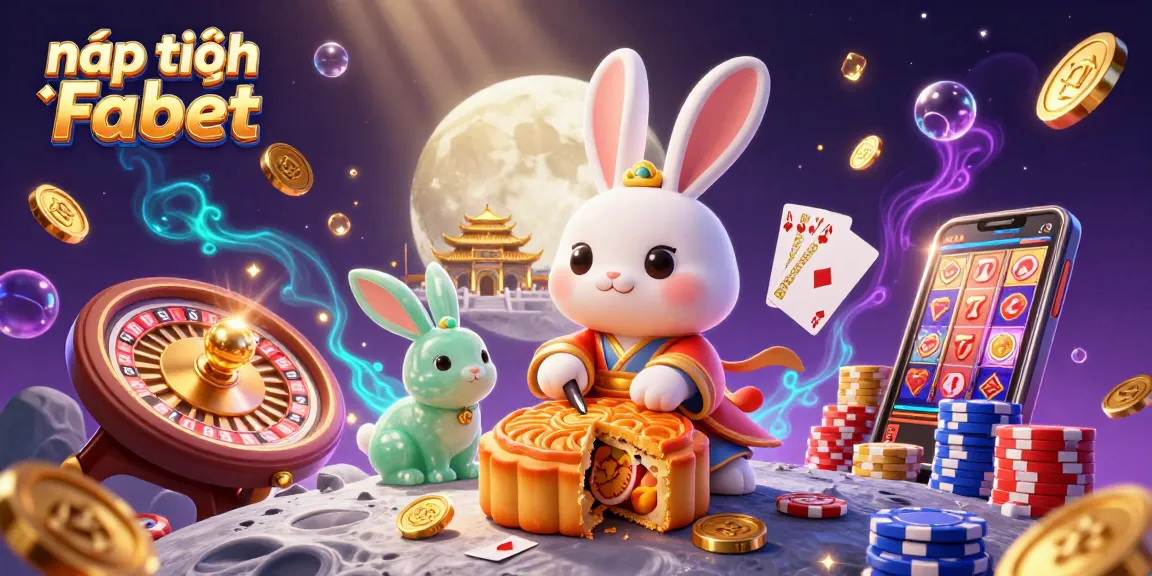 Experience nạp tiền Fabet with vibrant 3D casino illustration showcasing luck and excitement.