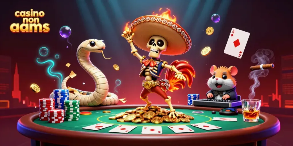 I migliori casino non AAMS offrono una vivace scena di gioco con un pollo mariachi su un mare di monete d'oro.
