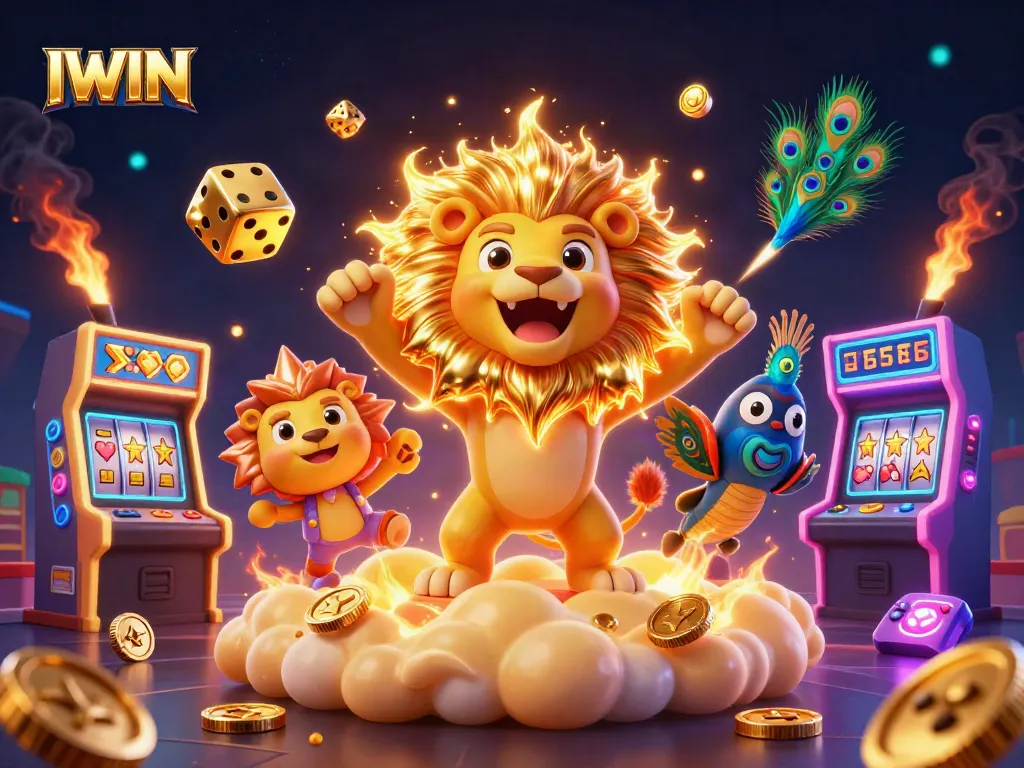 Engage with IWIN's premier gaming experience, featuring vibrant 3D casino elements and dynamic characters.