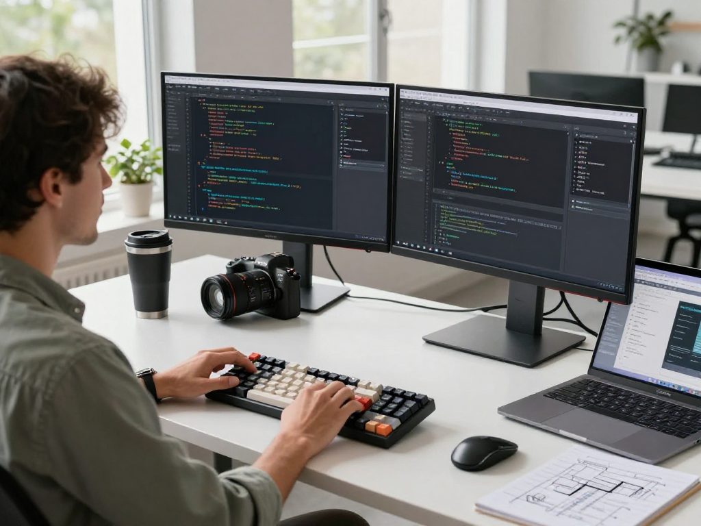 在现代办公环境中，使用搜狗拼音输入法的开发者专注于编写代码，展示出高效的工作氛围。
