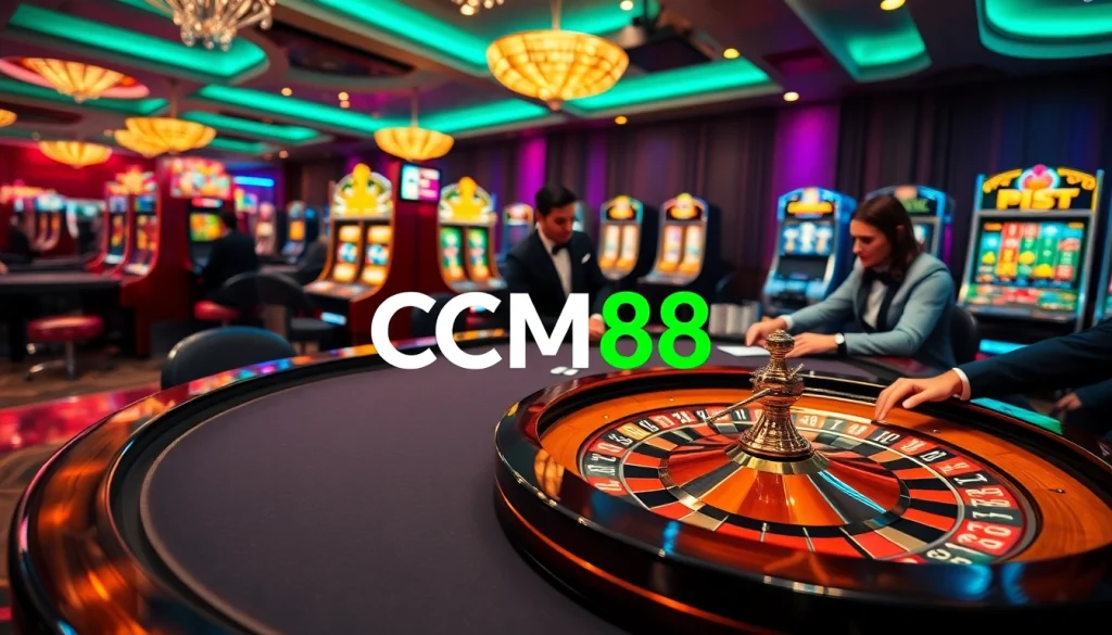 Engaging with CM88 at a luxurious casino table with poker chips and a roulette wheel.
