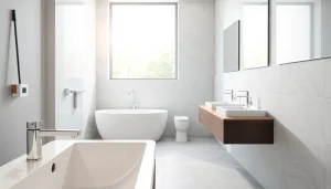 Präsentation von sonni sanitär-Lösungen in einem modernen Badezimmer mit eleganten Armaturen.