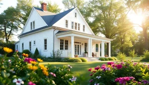 Colonial addition showcasing classic architecture with a bright garden setting.