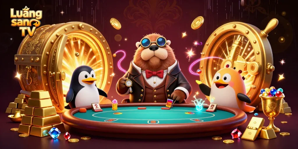 Experience thrilling poker moments with Lương sơn TV's immersive underwater casino scene in stunning detail.