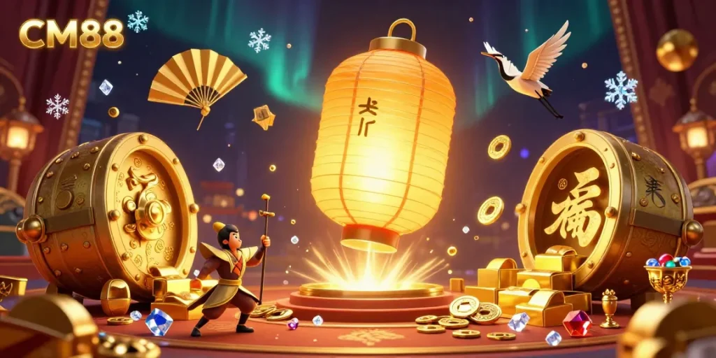Experience luxuries at CM88 with golden treasures and vibrant casino spirits.