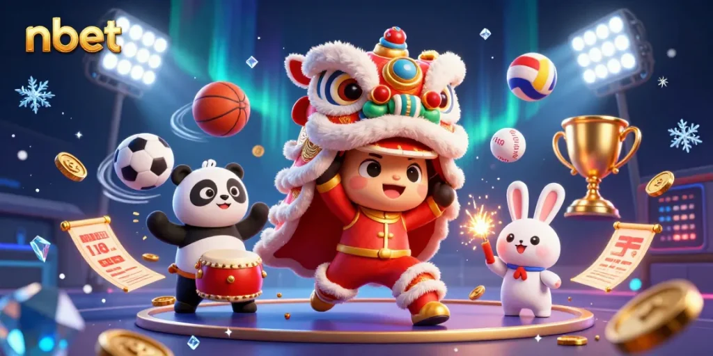 Engage with nbet's exciting atmosphere featuring lively characters and dynamic sports elements.