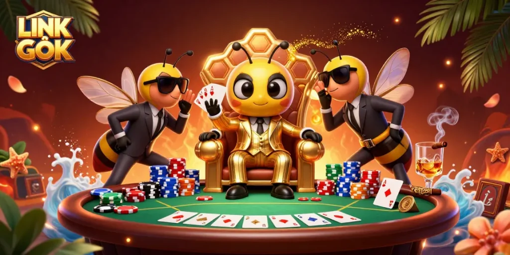 Watch the dynamic scene of a buzzing mob boss and poker action at LINK GỐC casino.